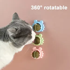 Lumaca granchio pisello erba gatta interattiva con ventosa di copertura a parete giocattolo con erba gatta rotante a 360 gradi