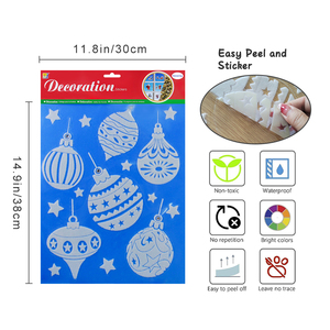 Aangepaste Fuzzy Kerststickers Soft Touch Flock Stickers Voor Huiswinkel Decoratie, Vakantie Feestartikelen - Product Image 4