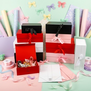 Custom logo Printed Paper Rigid Cardboard Clothing Shoe Packaging Ribbon <b>Magnetic</b> Closure Folding Foldable <b>Gift</b> <b>Boxes</b> - Product Image 1
