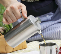 Juego de cafetera francesa de acero inoxidable premium, con logotipo personalizado, regalo ejecutivo empresarial, venta al por mayor