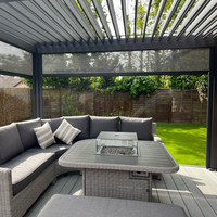 Pergola motorisée en aluminium thermolaqué Airfun pour extérieur, avec toit à lames, idéale pour patio, balcon et jardin, écologique
