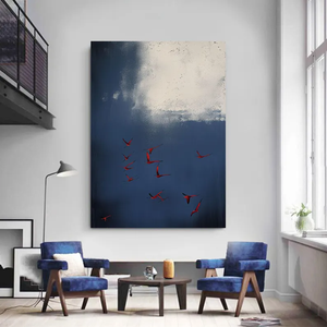 Quadro su Tela Astratto Minimalista con Cielo Blu Scuro <span class=keywords><strong>Surrealista</strong></span>, Decorazione Murale in Stile Maximalist - Product Image 4