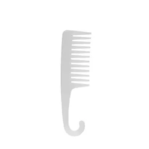 High Quality Custom Logo Coloured Wide Tooth Comb Plastic Detangling Hair Comb With Hook