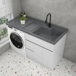 Precio <span class=keywords><strong>de</strong></span> fábrica Diseño moderno Organización Armario <span class=keywords><strong>de</strong></span> almacenamiento Gabinetes Laca Blanco Brillo Gabinete <span class=keywords><strong>de</strong></span> lavandería <span class=keywords><strong>de</strong></span> madera con fregadero - Product Image 2