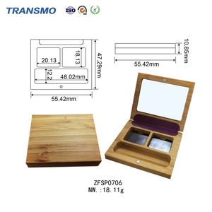 Palette à paupières vide biodégradable, emballage 2 couleurs, palette à paupières magnétique en bambou, logo personnalisé - Product Image 2