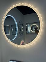Miroir intelligent pour salle de bain, miroir LED anti-buée mural avec écran tactile et lumière à intensité réglable