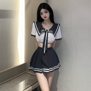 Sexy intimo studente marinaio abito due pezzi JK uniforme Sexy Cosplay femminile uniformi studentesche - Product Image 2