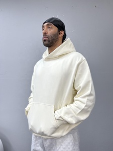 POD Service 600 Gsm Hoodie 100% Coton Unisexe Blanc Lourd Français Terry Sans Cordon Plaine Hoodies - Product Image 6