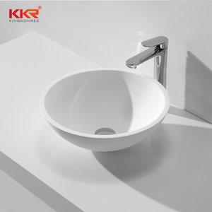 Lavabo Redondo de Piedra de Superficie Sólida de Lujo para Baño - Product Image 3