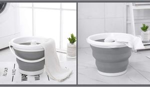 Cubo Plegable de Silicona de 10L/15L para Lavar, Cubo Plegable de Plástico de 10 Litros para Pesca, Camping, Playa y Exteriores - Product Image 2