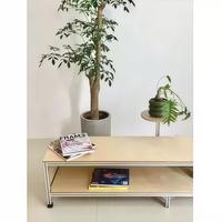 Moderno Soporte de TV LED de Metal con Estante Metálico y Almacenamiento para Apartamento, Dormitorio, Hotel, Sala de Estar, Mesa Lateral para Sofá, Compatible con Televisores de 65 Pulgadas o Más