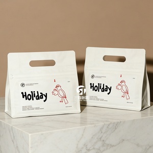 Bolsa de Embalaje Personalizada de Papel de Aluminio para Granos de Café con Cierre, Asa e Impresión Digital, Bolsa Plana para Regalos y Snacks - Product Image 3