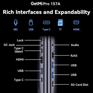 GetMi Pro 157A Ultimate Business Notebook AMD R5 7430U Pantalla FHD de 15,6 pulgadas DDR4 1TB 2TB SSD Carga rápida Ordinateur Portable - Product Image 2