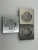 Grille de sol de toilette et drain de baignoire en acier inoxydable 304 moderne de 10*10 cm, anti-odeur et anti-corrosion pour salle de bain