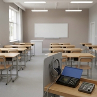 Headset Laboratorium Bahasa dengan Mikrofon Perangkat Audio Edukasi untuk Pelatihan Kelas Model GD3110B