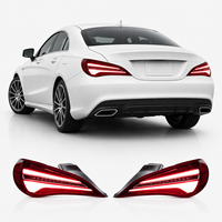 Luz Trasera Duradera con Carcasa de ABS Resistente a los Rayos UV para Mercedes Benz CLA W117 C117 2014-2019, Plug and Play, Acabado Cromado, Lente Roja