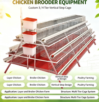 Cages d'élevage personnalisées pour poulets, à trois/quatre niveaux, à escalon vertical, multi-portes, pour poules pondeuses et poulets de chair, pour l'élevage avicole