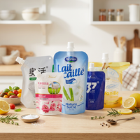 Sachets souples personnalisés avec bec verseur pour savon liquide, shampoing, adoucissant textile, lessive liquide et en poudre