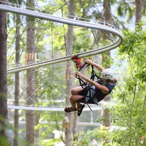 Equipo de aventura para parque de atracciones, Montaña Rusa extrema para exteriores, montaña rusa con cremallera