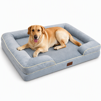 Lit pour chien en mousse à mémoire de forme orthopédique, directement de l'usine, housse amovible et lavable, base antidérapante, 4 tailles pour les races de petite à grande taille