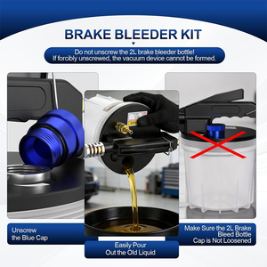 <span class=keywords><strong>Kit</strong></span> de Bomba de Vacío para Purgado de Frenos de 2L - Extractor Neumático de Líquido de Frenos con Botella de Recarga de 1L y 16 Adaptadores para Sistema de Frenos - Product Image 5