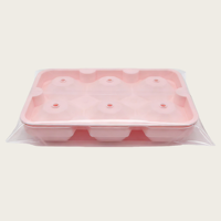 Bac à glaçons en silicone réutilisable personnalisé à 6 cavités en forme de diamant et boîte isotherme avec entonnoir – Moule pour crème glacée maison facile à nettoyer