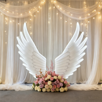 Accessoires de scène de mariage romantiques et élégants, lumières décoratives LED lumineuses en fer, ailes d'ange pour allée, décorations d'événements YN