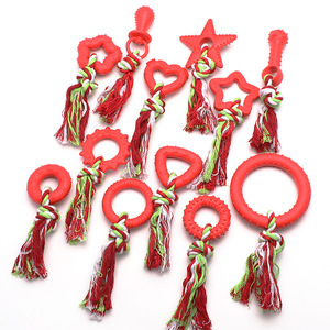 Jouet à mâcher pour animaux de compagnie, nœud en corde rouge, petite taille, nettoyage des dents pour chiens, durable, résistant aux morsures - Product Image 3