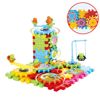 Juegos de Bloques de Construcción para Niños, Divertidos Bloques Eléctricos Encajables, Juego de Juguetes de Construcción con Engranajes