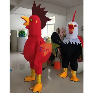 Funtoys kustom Ayam ayam jantan besar kostum maskot ayam Fursuit mewah ayam Mascotte Disfraz de kinerja Halloween untuk dewasa