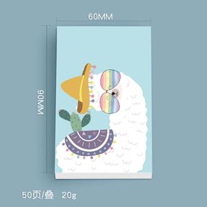Bloc de Notas Kawaii de 50 Hojas/Bloc, Diseño de Alpaca, Bloc de Notas Autoadhesivo, Papelería de Oficina Bonita para Estudiantes, Venta al por Mayor - Product Image 4