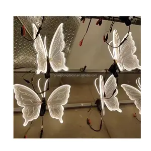 Acrylic Shaking Clear warm White light Electric Butterfly For Balloon decoration Birthday Wedding party