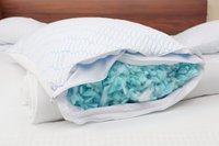 Oreiller de camping en mousse à mémoire de forme déchiquetée pour les personnes qui ont chaud pendant leur sommeil, oreillers de lit réglables, soutien ferme et doux, avec housse lavable