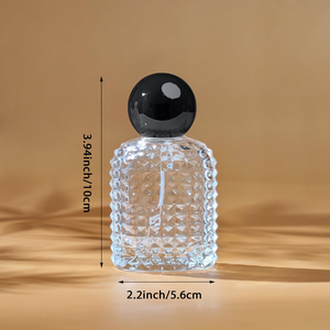 Flacon de parfum cylindrique de luxe en verre 30ml 50ml 100ml vide avec pulvérisateur à pompe et surface sérigraphiée pour emballage diffuseur - Product Image 2