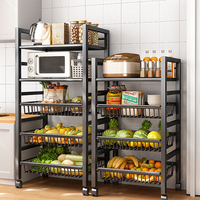 Chariot de rangement alimentaire en acier au carbone résistant à la corrosion, étagère de rangement pour légumes de cuisine, vente en gros