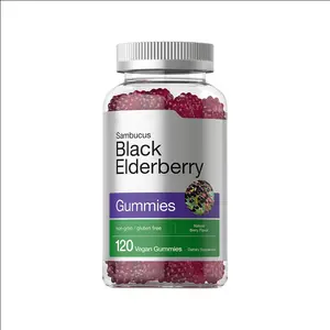 OEM Eigenmarke Antioxidansformel Black Elderberry Gummibärchen stärken Haut-Respirationsunterstützung