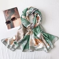 Nouvelles écharpes et châles en polyester à motif floral fantaisie, imprimé géométrique floral, effet soie, pour femmes