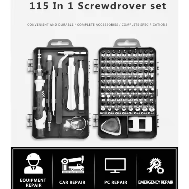 115-in-1 Magnetic Mini Screwdriver Bit Kit for DIY Mobile Phone Laptop Disassembly Maintenance OEM Available 100pcs