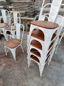 Silla de comedor de hierro antiguo de diseño moderno de alta calidad, silla de oficina en casa de Metal de estilo Industrial Vintage para escuela, hogar, Bar - Product Image 3