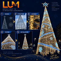 Lumières de Noël à LED Luming 300 pixels, IP65 étanche, CRI90, qualité commerciale, art lumineux personnalisable pour l'extérieur