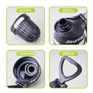 Journey Sports Water Bottle 500Ml With Tea Infuser Portable Fitness Cup For Students - Product Image 4