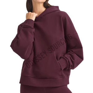 Pull à capuche simple pour femme, hiver/automne, offrant un confort quotidien, tissu en polaire doux et écologique, parfait pour se détendre - Product Image 1