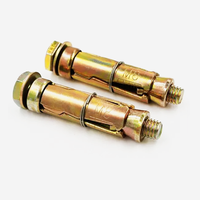 Ancres de fixation robustes en acier au carbone galvanisé jaune zinc, à manchon fendu triple pliage M12, lot de 3, pour fixation mur extérieur