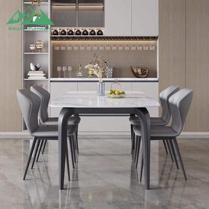 Ensemble <span class=keywords><strong>de</strong></span> table à manger Wayon en pierre frittée moderne, 6 pièces, plateau rectangulaire en faux marbre, table <span class=keywords><strong>de</strong></span> <span class=keywords><strong>cuisine</strong></span> avec chaises - Product Image 5