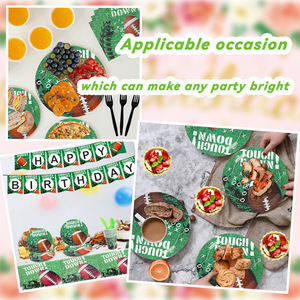 American Football Party Plates 9 Inch Disposable Tableware Birthday Decorations - Product Image 4