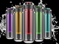 Bouteille d'eau Tritan 590 ml pour infusion de thé et fruits, personnalisable avec logo et bande, en Tritan – Meilleure vente