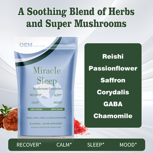 Gomitas de Hongos OEM en Oferta, Suplemento para Dormir Sin Melatonina con Hongos Reishi, Suplemento Nootrópico - Product Image 3