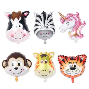 Venta al por mayor Mini cabeza de Animal globo de papel de aluminio tigre león mono niños globos de cumpleaños decoración de fiesta Animal globo - Product Image 2