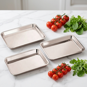 Stainless Steel New Style Sweet Serving <b>Tray</b> <b>Mirror</b> Polish Stainless Steel Sweet Serving <b>Tray</b> for Hotel and Home Using - Product Image 1