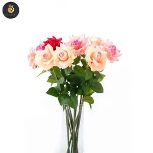 Bunga mawar lateks sutra buatan 3D, dekorasi taman pernikahan rumah, bunga mawar berkualitas tinggi